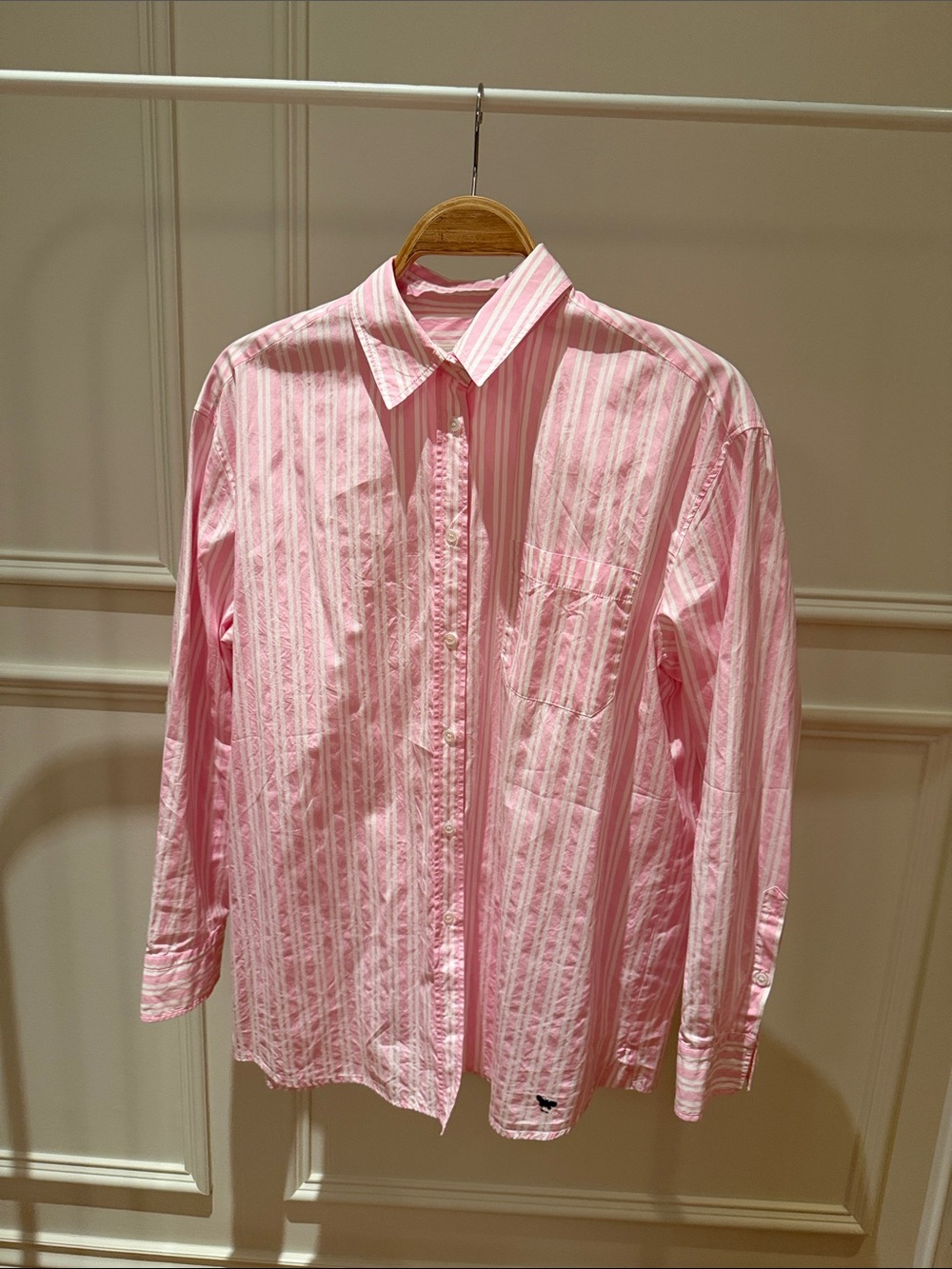Weekend Max Mara Pink Striped Relaxed Fit Dress Shirt